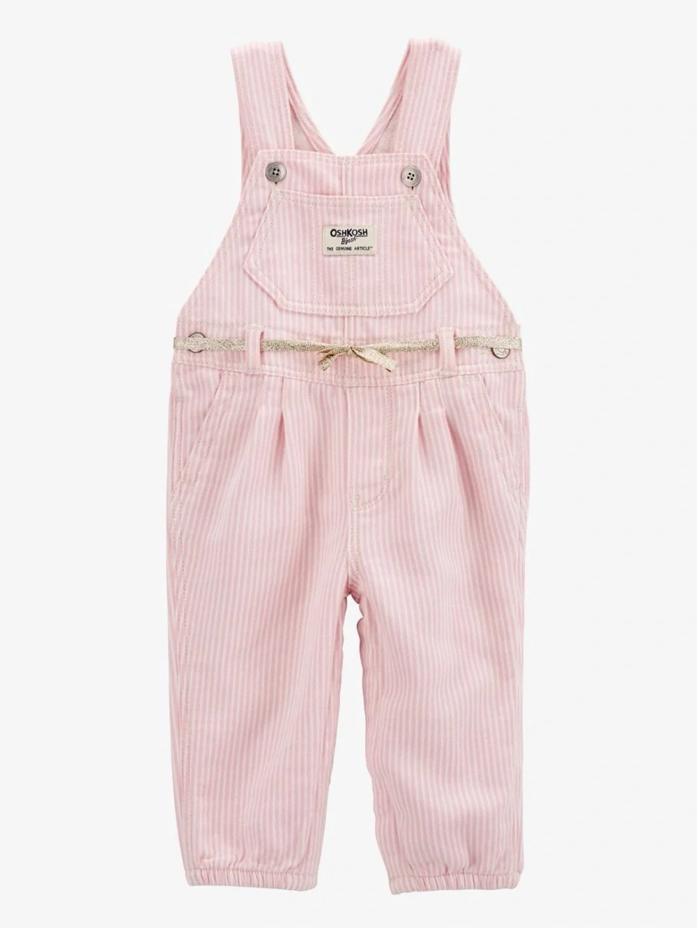OshKosh B'gosh Light Pink Striped Overalls